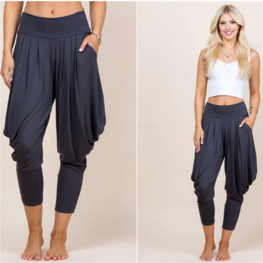 Kooniez Black Harem Lounge Pants for Women, Size L